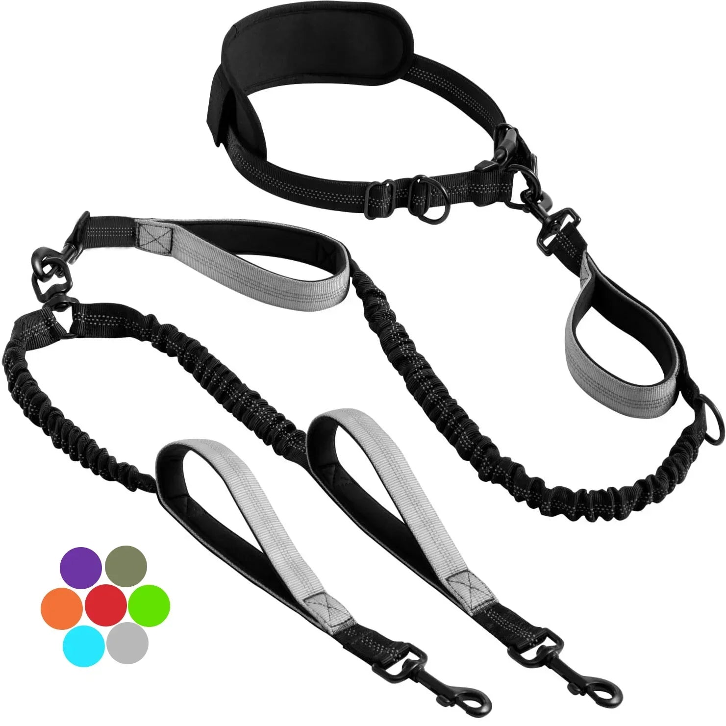1 Pc Explosion-Proof Short Elastic Buffer Pet Leash One-Hand Drag Two-Walking Rope Running Dog Accessories for Small Large Dogs