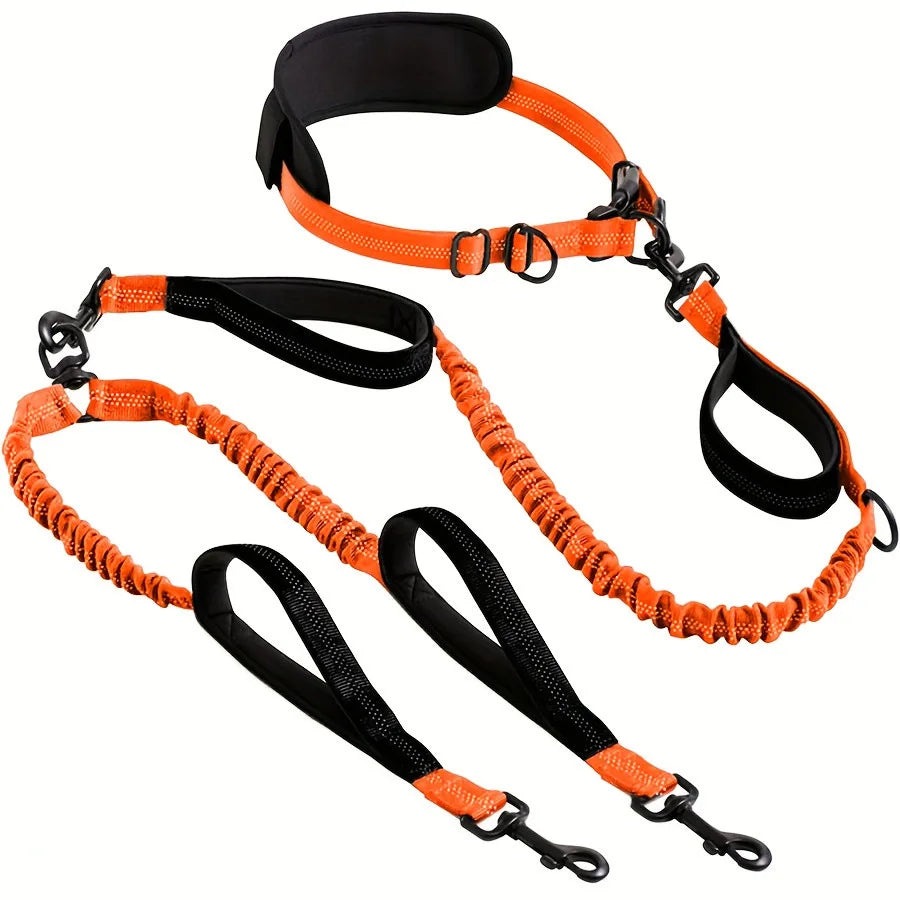 1 Pc Explosion-Proof Short Elastic Buffer Pet Leash One-Hand Drag Two-Walking Rope Running Dog Accessories for Small Large Dogs