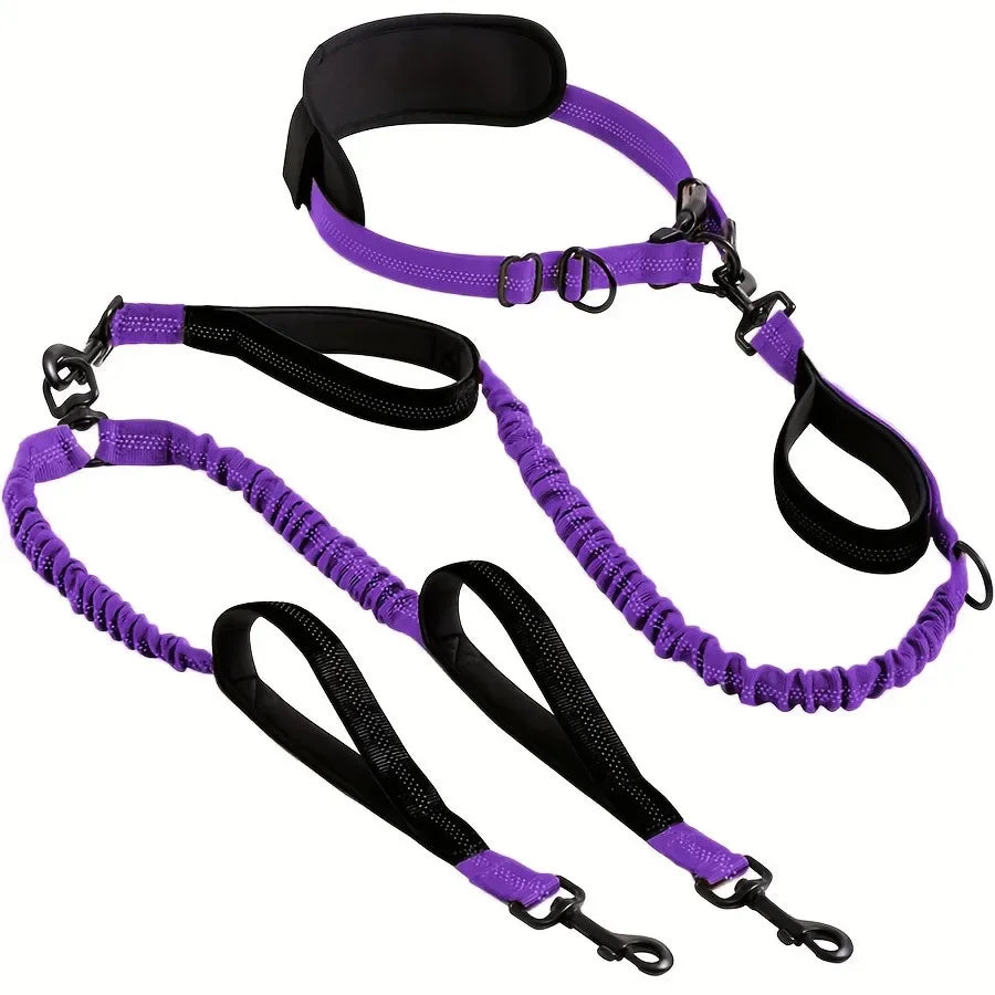 1 Pc Explosion-Proof Short Elastic Buffer Pet Leash One-Hand Drag Two-Walking Rope Running Dog Accessories for Small Large Dogs