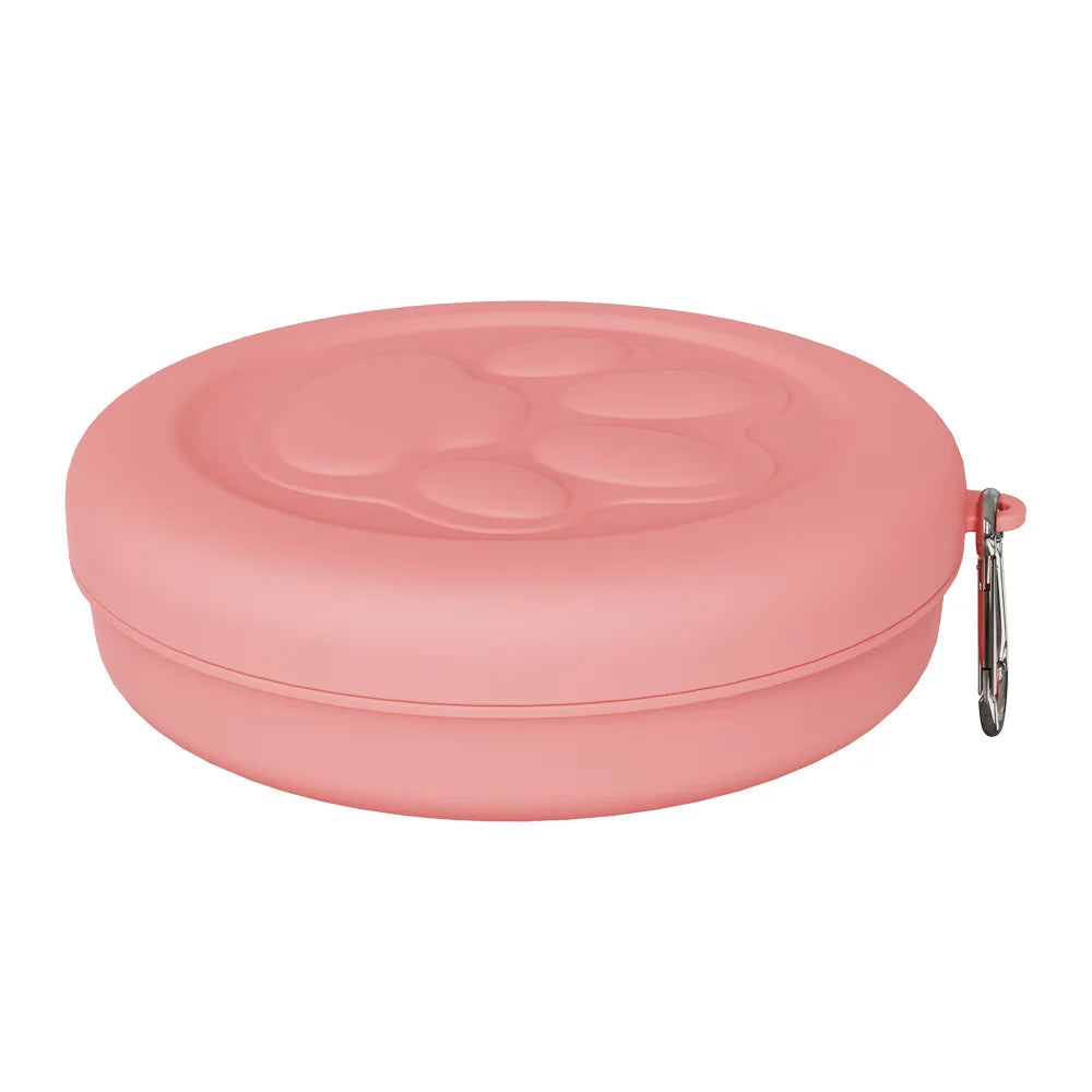 Portable Outdoor Pet Bowl: 2-in-1 Travel Dog Food Dish with Treat Compartment