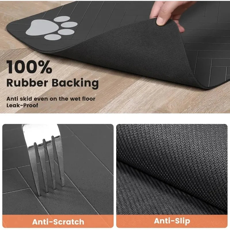 Pet Feeding Mat Absorbent Waterproof Dog Cat Placemat Quick Dry Silicone Rubber Backing Food Water Bowl Pad