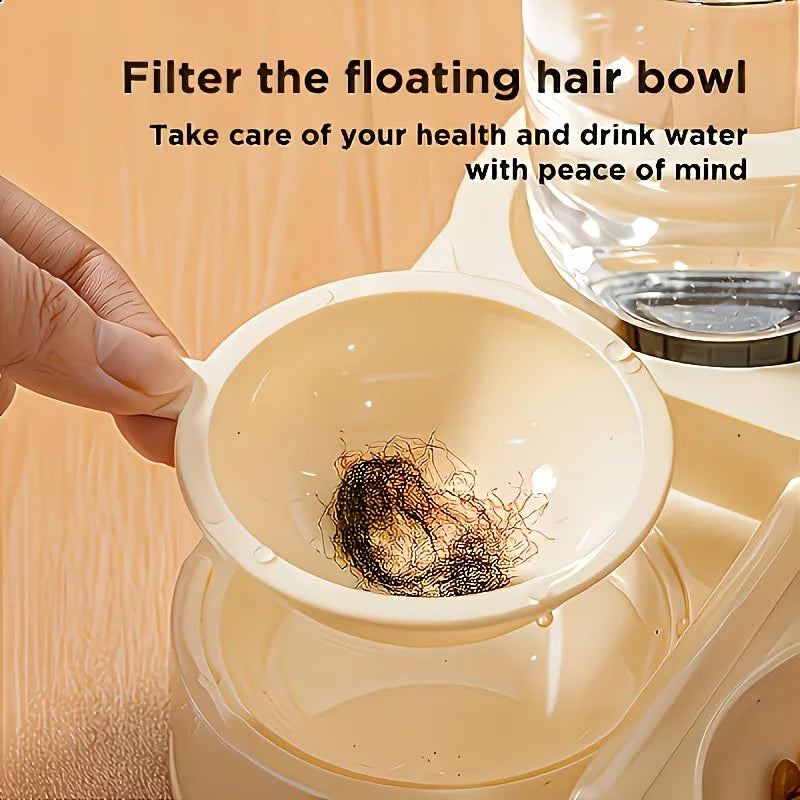 2-in-1 Large Pet Feeder & Water Dispenser, Dry Wet Separation, Durable Plastic, Transparent, No Battery, For Cats and Dogs Travel