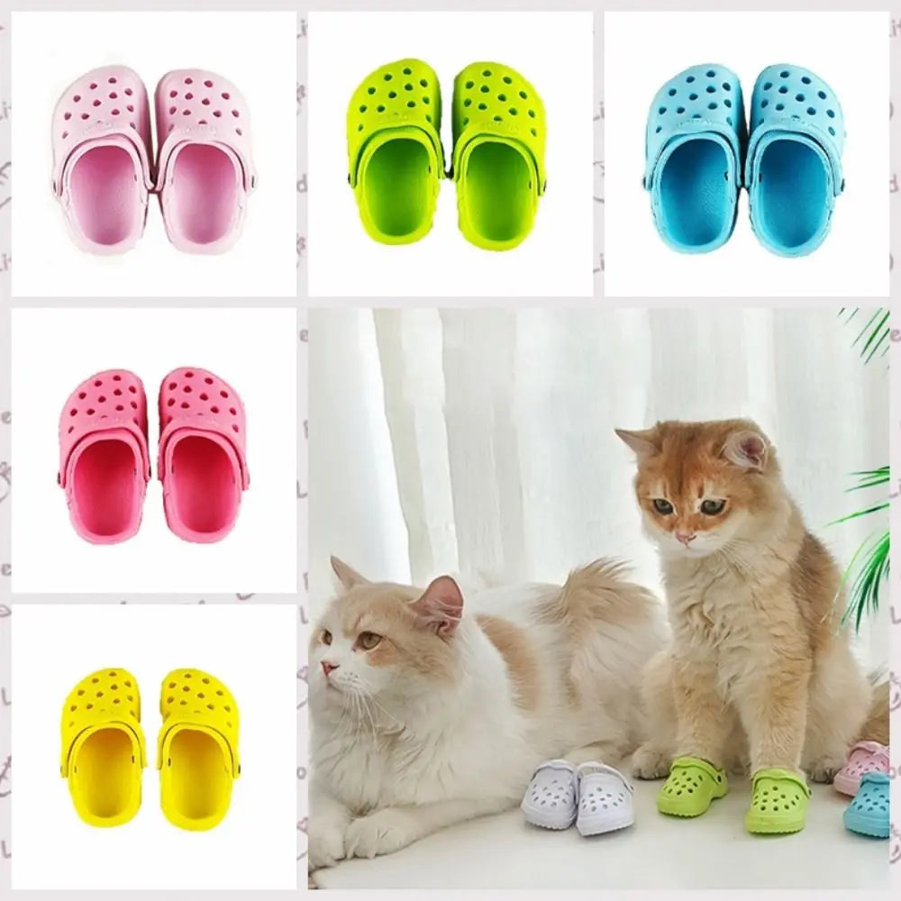 1 Pair Pet Beach Shoes Non-slip Pet Sandals Comfortable Soft-soled Dog Hole Shoe EVA Breathable Dog Rain Boots Running