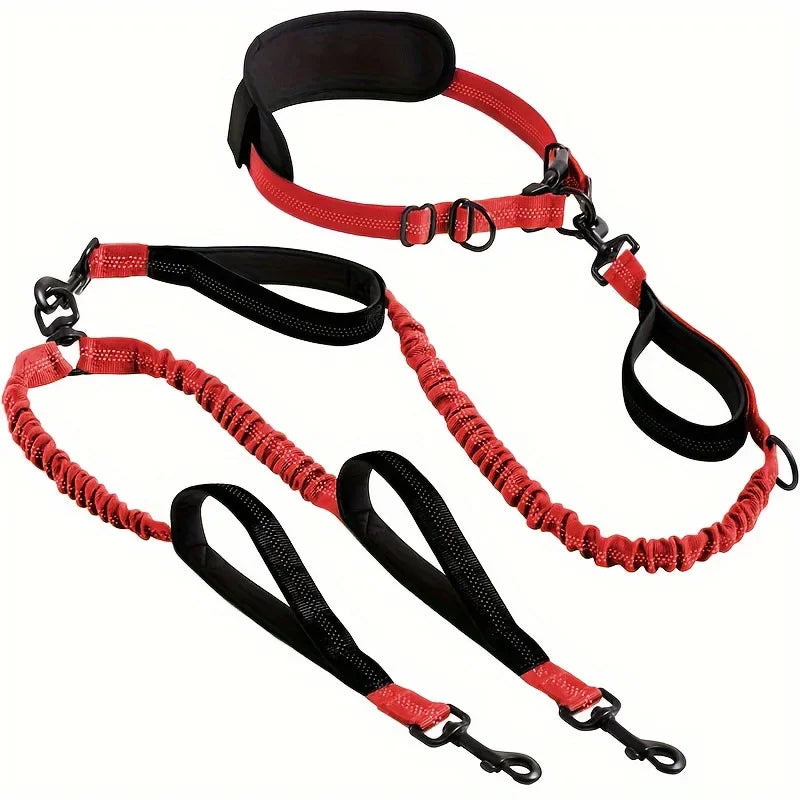 1 Pc Explosion-Proof Short Elastic Buffer Pet Leash One-Hand Drag Two-Walking Rope Running Dog Accessories for Small Large Dogs