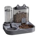 2-in-1 Large Pet Feeder & Water Dispenser, Dry Wet Separation, Durable Plastic, Transparent, No Battery, For Cats and Dogs Travel